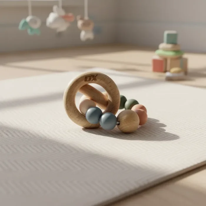 Sonajero Mordedor Llamadientes Silicona-madera Bebé